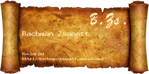 Bachman Zsanett névjegykártya